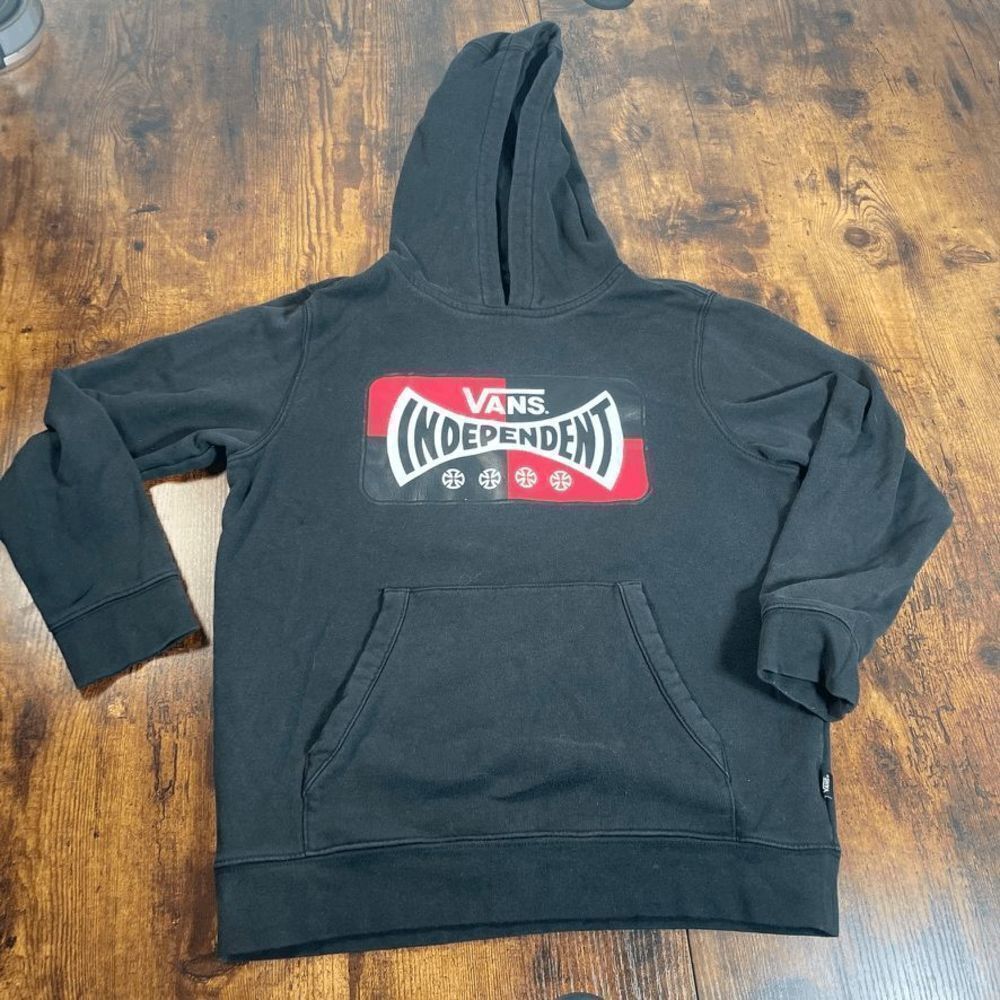 Vans Off The Wall X Independent Trucks Kids Hoodie Size Medium Black Sweatshirt